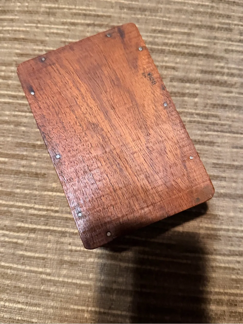 Vintage Hand Carved Wooden‎ Trinket Box Floral Keepsake Jewelry Box